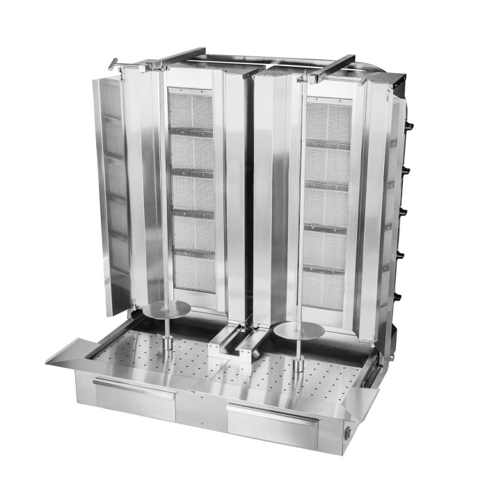 Gyros | opiekacz gazowy do kebaba podwójny | 5+5 palników | wsad 160kg  KLG225-T