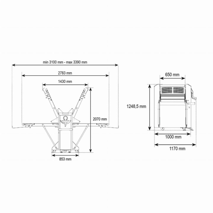 Wałkowarka piekarnicza taśmowa | wałkownica piekarnicza do ciasta Laminato