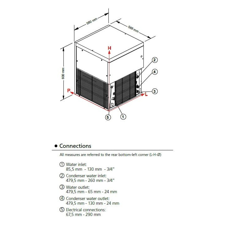 Kostkarko-grudkarka do lodu Frozen Stone  | 140 kg /24h | system chłodzenia wodą  | MGT310W