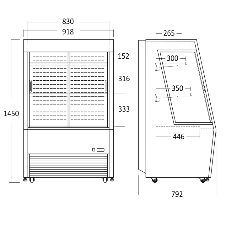 Witryna chłodnicza | cukiernicza | wolnostojąca | 320 l | OFC390B