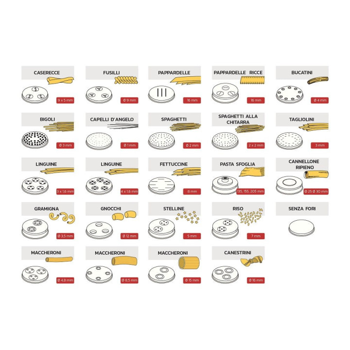 Maszynka do makaronu | osłona zabezpieczająca | 8 kg/h | wsad 2 kg ciasta | PF25EN