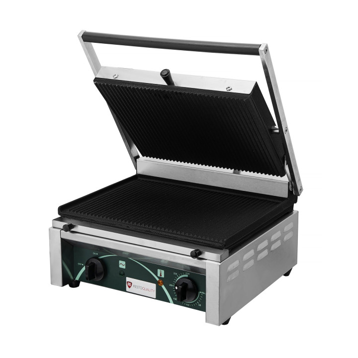 Grill elektryczny kontaktowy panini RN101-A | 2 płyty ryflowane