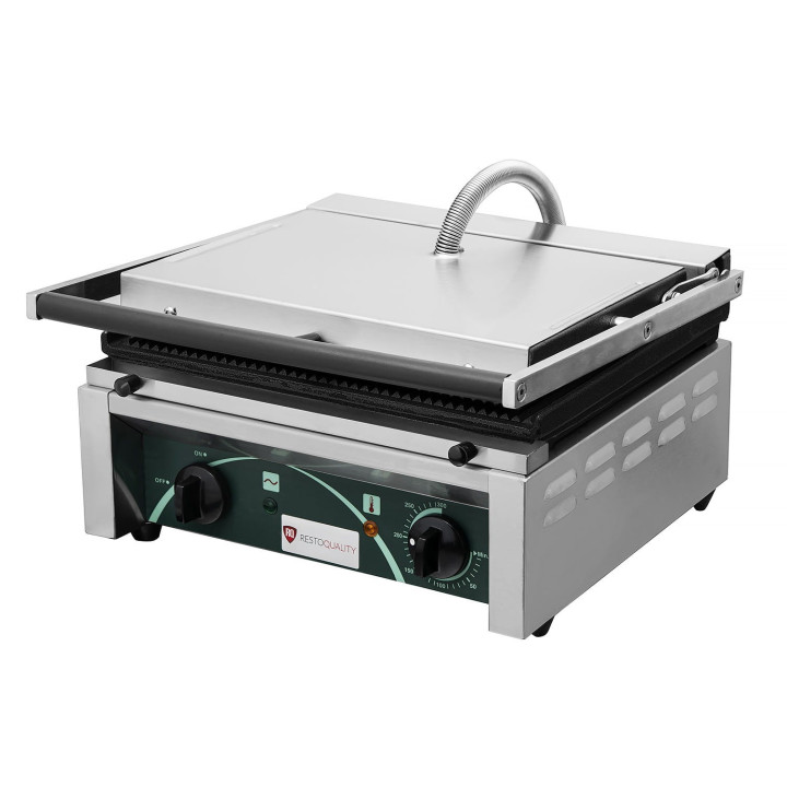 Grill elektryczny kontaktowy panini RN101-A | 2 płyty ryflowane