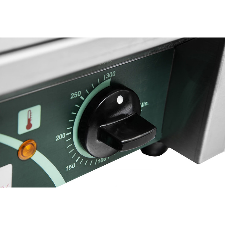 Grill elektryczny kontaktowy panini RN101-A | 2 płyty ryflowane