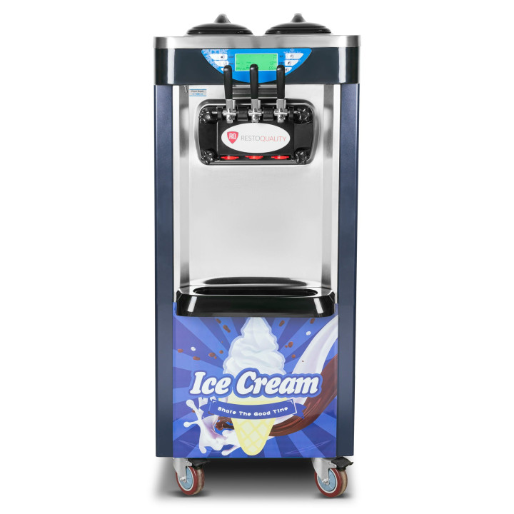 Maszyna do lodów włoskich | automat do lodów soft | 2 smaki + mix | nocne chłodzenie | niebieska | 2x6l