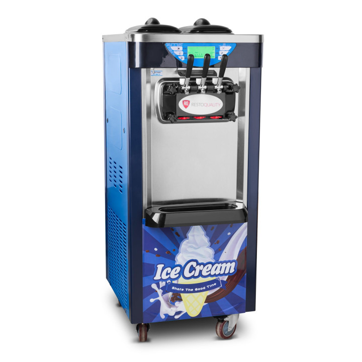 Maszyna do lodów włoskich | automat do lodów soft | 2 smaki + mix | nocne chłodzenie | niebieska | 2x6l