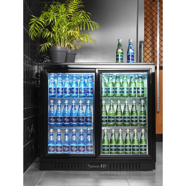 Barowa szafa chłodnicza  | chłodziarka podblatowa RQ-208SC | 205l | drzwi przesuwne