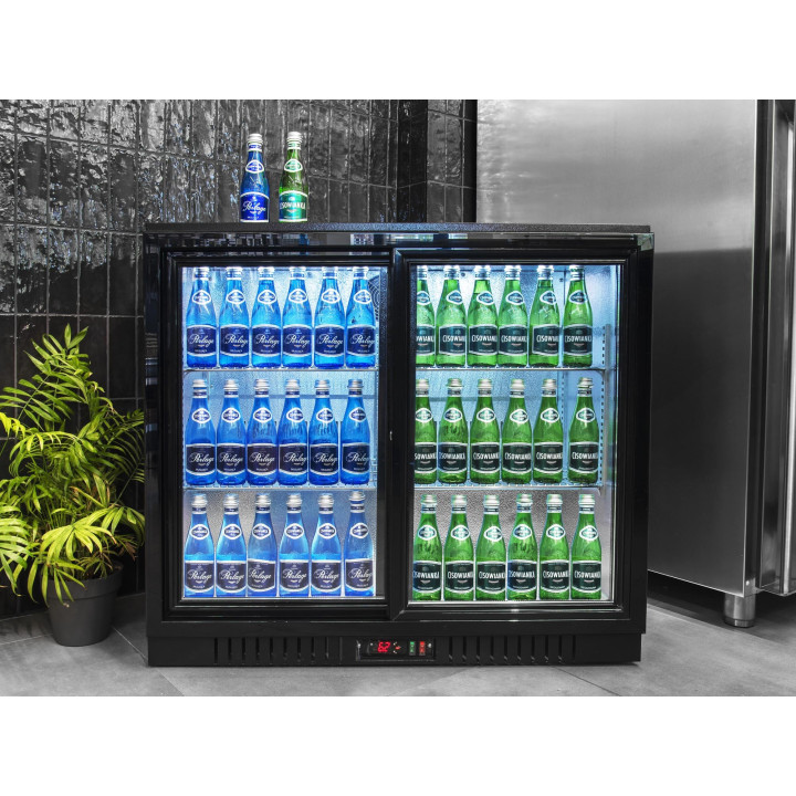 Barowa szafa chłodnicza  | chłodziarka podblatowa RQ-208SC | 205l | drzwi przesuwne