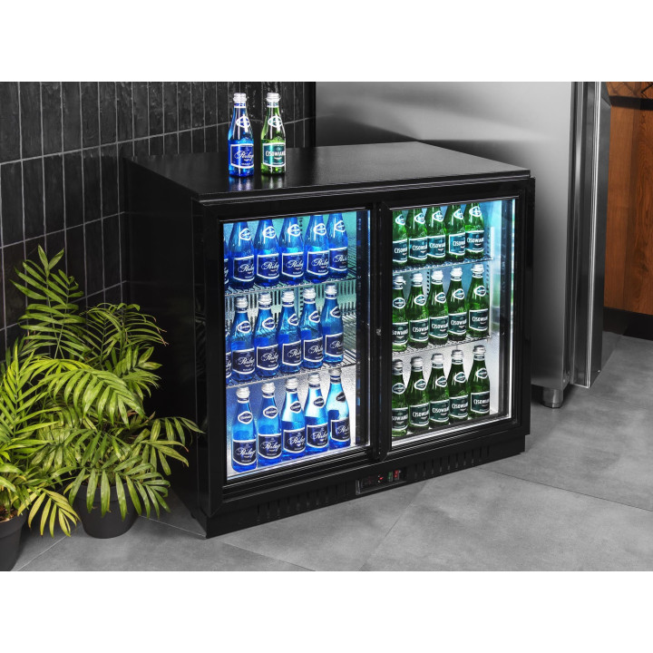 Barowa szafa chłodnicza  | chłodziarka podblatowa RQ-208SC | 205l | drzwi przesuwne