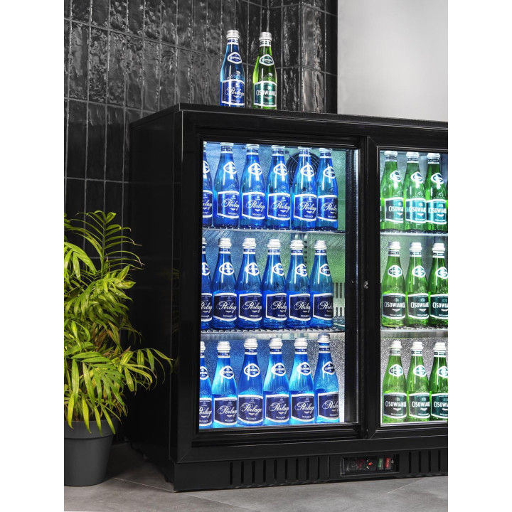 Barowa szafa chłodnicza  | chłodziarka podblatowa RQ-208SC | 205l | drzwi przesuwne