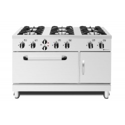 Kuchnia gazowa z piekarnikiem elektrycznym | 6-palnikowa | 37,4 kW | 1200x700x830 mm