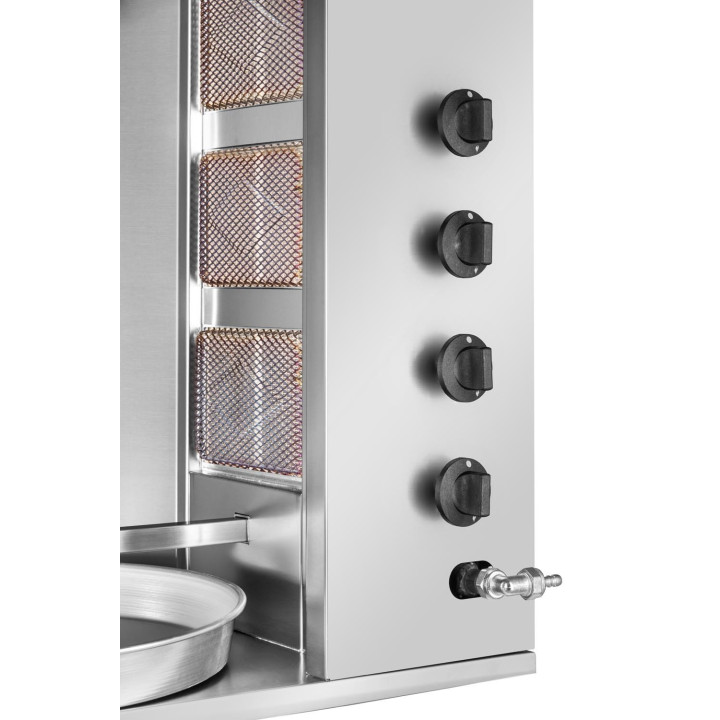 Gyros | opiekacz gazowy do kebaba | 4 palniki | wsad do 60kg | RQ43034 | Linia Budget