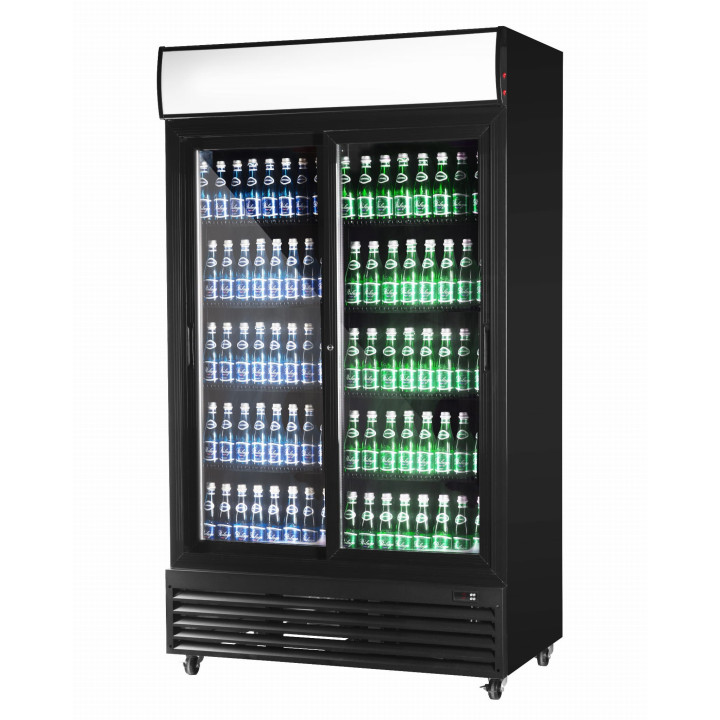 Szafa chłodnicza przeszklona RQ801SL-BLACK | 800l | drzwi przesuwne | czarna (SD801SL)