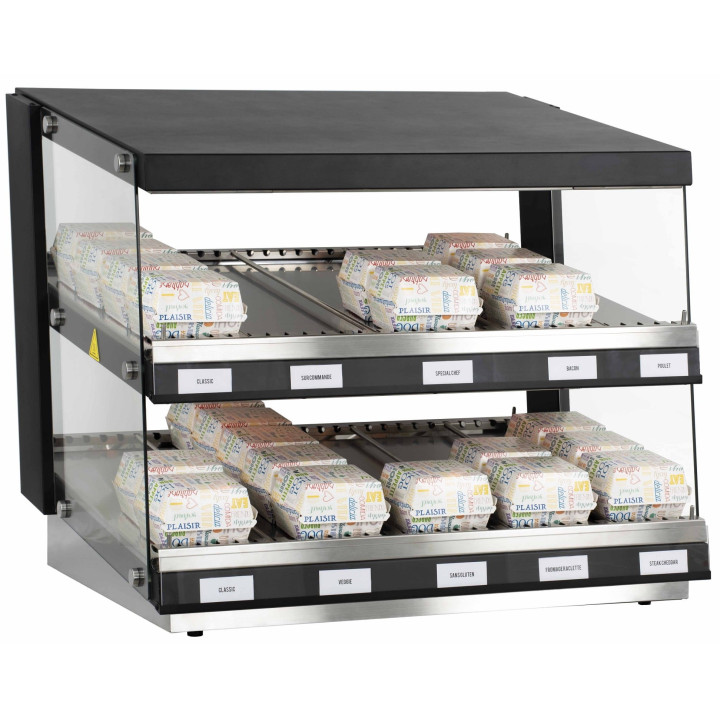 Podgrzewacz do burgerów | witryna grzewcza | dwie półki | 1,16 kW | 800x640x685 mm