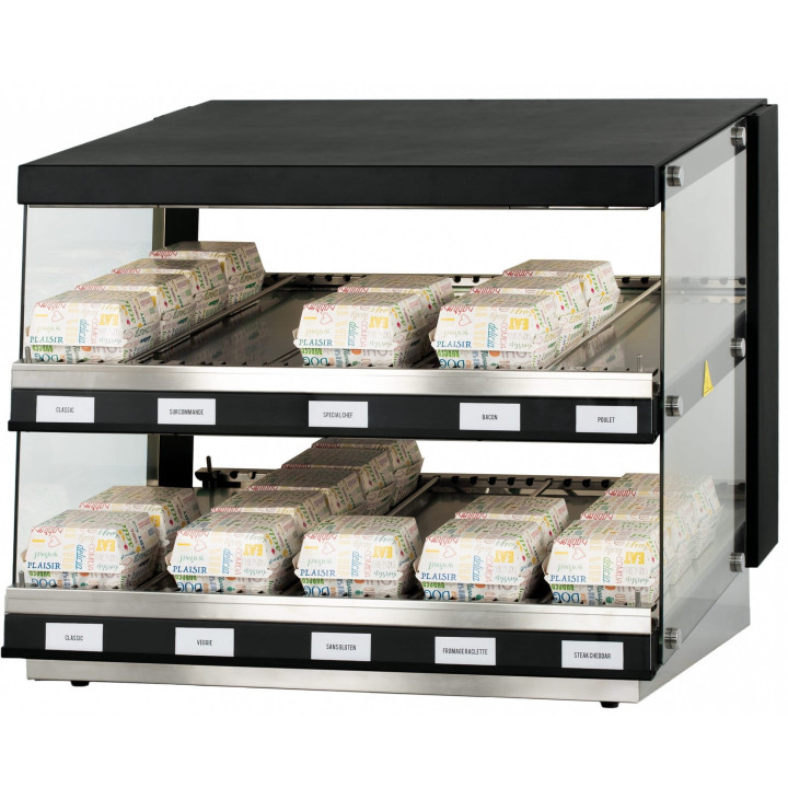 Podgrzewacz do burgerów | witryna grzewcza | dwie półki | 1,16 kW | 800x640x685 mm