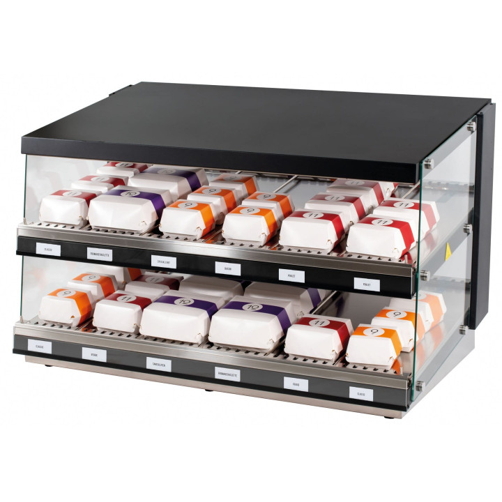 Podgrzewacz do burgerów | witryna grzewcza | dwie półki | 1,86 kW | 1106x700x691 mm