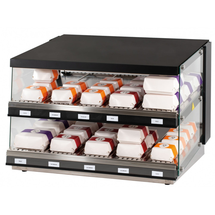 Podgrzewacz do burgerów | witryna grzewcza | dwie półki | 1,16 kW | 953x700x691 mm