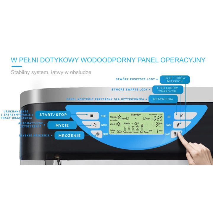Maszyna do lodów włoskich RQBJ188S-B | nocne chłodzenie | niebieska | 2x6 l