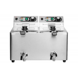 Frytownica elektryczna RQF8LV2 | podwójna | z kranem spustowym | 2x 8 l | 2x 3 kW