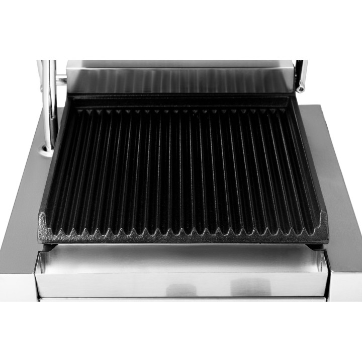 Kontakt grill pojedynczy | ryflowany | Resto Quality | 1,8 kW