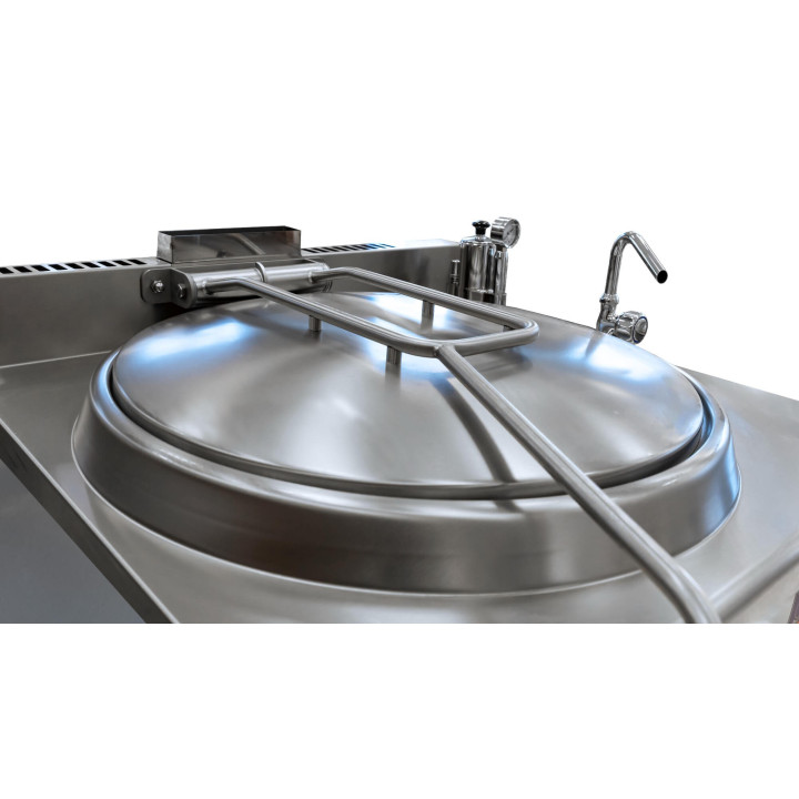 Kocioł warzelny gazowy z grzaniem pośrednim | opcja mieszadła | 14,5 kW | 100 l | 900x900x900 mm | RQLR-102G