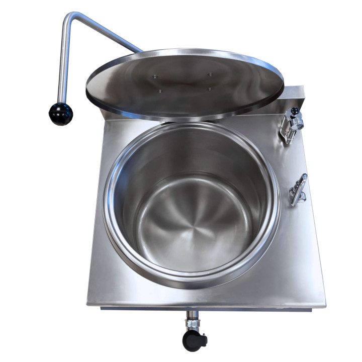 Kocioł warzelny gazowy z grzaniem pośrednim | opcja mieszadła | 14,5 kW | 100 l | 900x900x900 mm | RQLR-102G