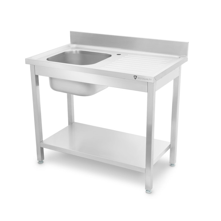 Stół ze zlewem 1-komorowym | z półką | 1000x600x850 mm | skręcany
