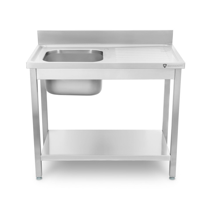 Stół ze zlewem 1-komorowym | z półką | 1000x600x850 mm | skręcany