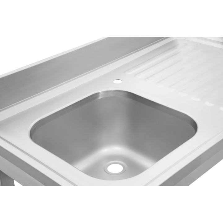 Stół ze zlewem 1-komorowym | z półką | 1000x600x850 mm | skręcany