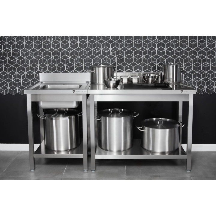 Stół wyładowczy lewy | skręcany | na dwóch nogach | do zmywarek RQ1000 | 800x750x880 mm