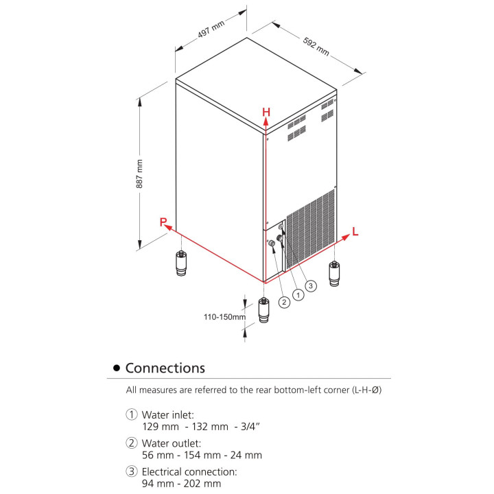 Kostkarka do lodu Frozen Dice | 53 kg/24h | system chłodzenia wodą | SL110W