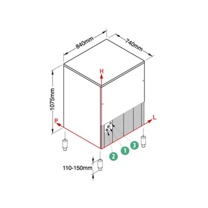Kostkarka do lodu Frozen Dice | 155 kg/24h | system chłodzenia wodą | SL350W