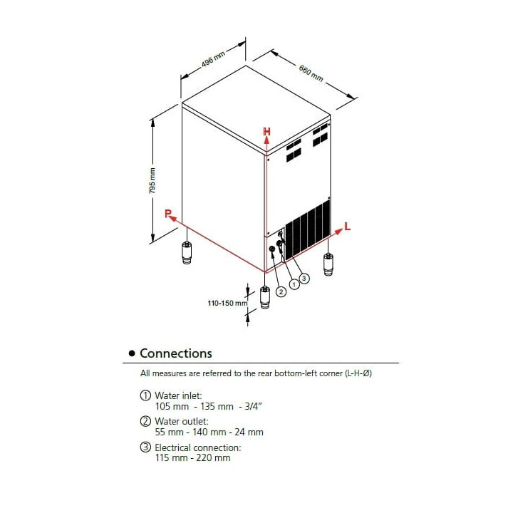 Łuskarko-Grudkarka Frozen Snow | SLF225W | 95 kg/24h | system chłodzenia powietrzem | SLF225A