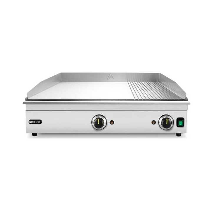 Płyta grillowa w ⅓ żebrowana, HENDI, Kitchen Line, 2/3 gładka, 1/3 ryflowana, 220-240V/3500W, 697x474x(H)241mm
