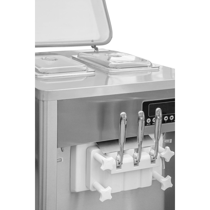 Maszyna do lodów włoskich RQMG38 | 2 smaki +mix | automat do lodów | nocne chłodzenie | pompa napowietrzająca | 2x7 l