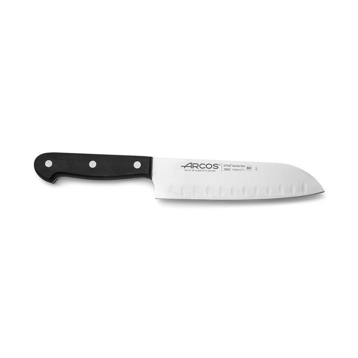 Nóż Santoku ze szlifem kulowym seria UNIVERSAL Arcos czarny (L)290mm Wariant podstawowy