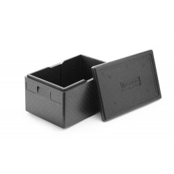 Pojemnik termoizolacyjny z piocelanu, HENDI, Kitchen Line, GN 1/1, 46L, czarny, 600x400x(H)320mm