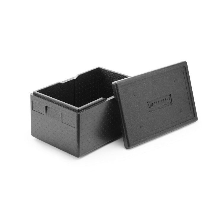 Pojemnik termoizolacyjny z piocelanu, HENDI, Kitchen Line, GN 1/1, 46L, czarny, 600x400x(H)320mm