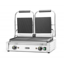 Grill kontaktowy podwójny Ryflowany, HENDI, góra i dół ryflowane, 230V/3600W, 570x395x(H)510mm