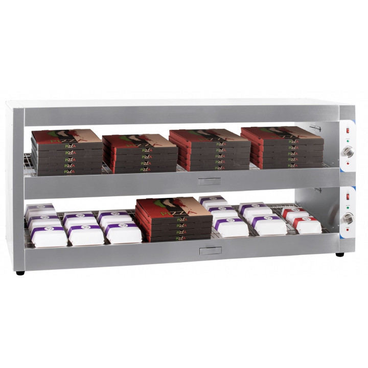 Podgrzewacz do burgerów | witryna grzewcza | dwie półki | 2,8 kW | 1800x600x900 mm | RQBINPP180