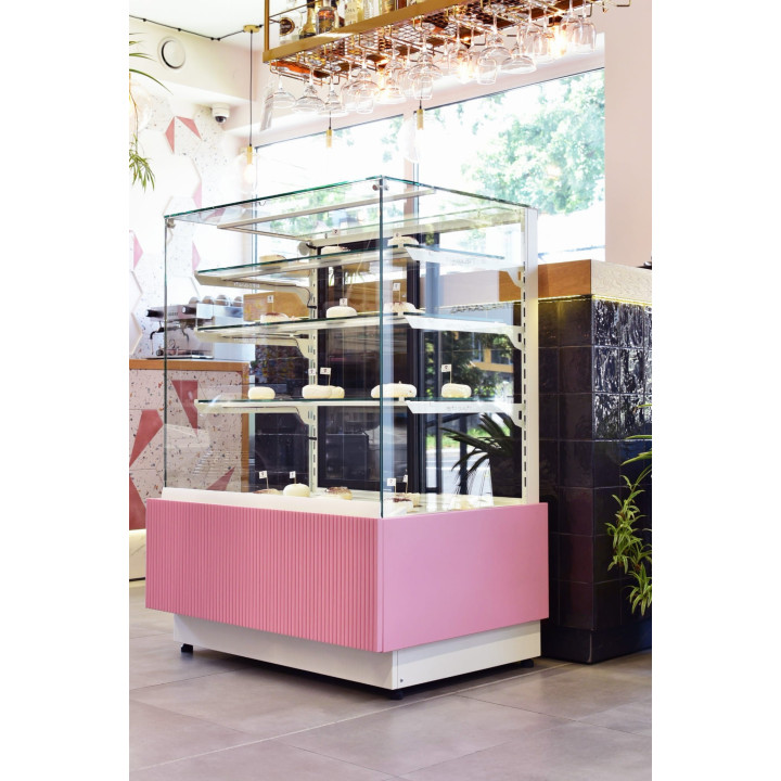 Witryna cukiernicza chłodnicza Dolce Visione Premium 900 BIANCO | 900x670x1300 mm