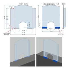 Osłona z plexi 850x700 mm