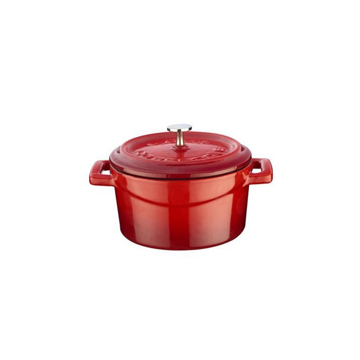 Mini garnek żeliwny (O)12cm, czerwony