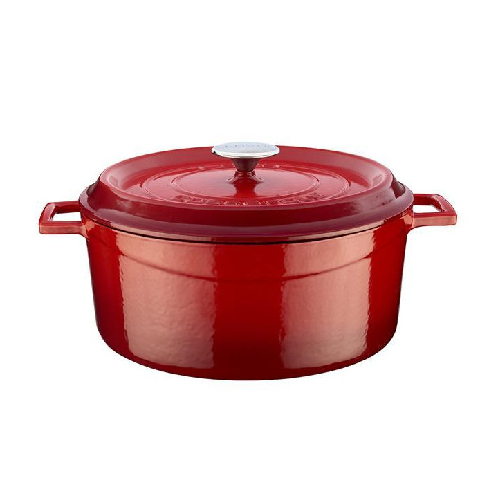 Garnek żeliwny (O)28cm, czerwony