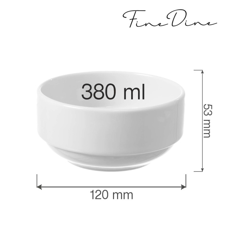 Miska sztaplowana Bianco 380 ml, 120 mm