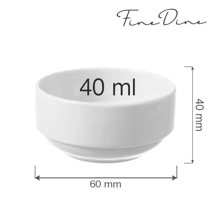 Miseczka sztaplowana Bianco 40 ml, 60 mm