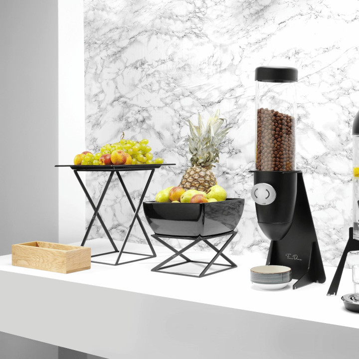 Miska kwadratowa z melaminy do ekspozytora 171578, czarna, 125x125x(h)65 mm