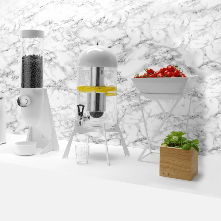 Miska kwadratowa z melaminy do ekspozytora 171578, biała, 125x125x(h)65 mm