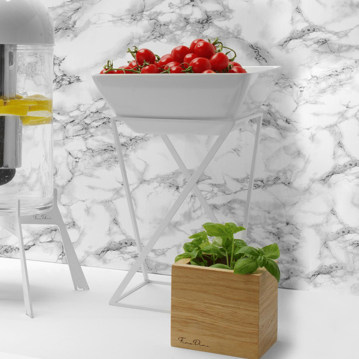 Miska kwadratowa z melaminy do ekspozytora 171554, biała, 190x190x(h)90 mm