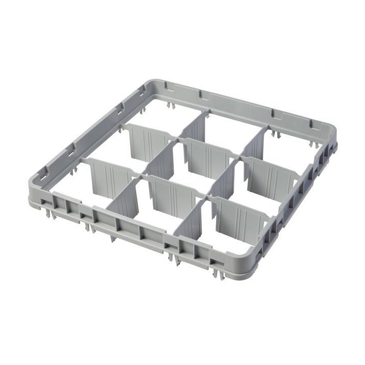 Nadstawka do koszy Full Drop 500x500 mm szara, model E1, 9 przegródek, Cambro